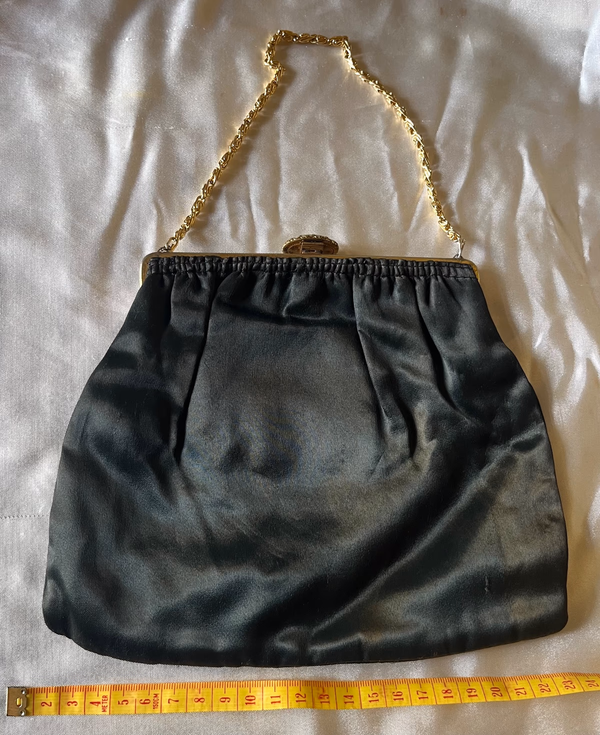 Vintage Black Satin Evening Bag, photo 2