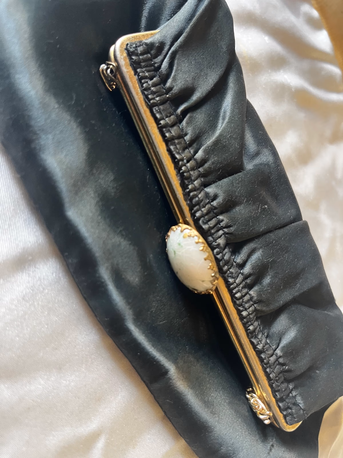 Vintage Black Satin Evening Bag, photo 7