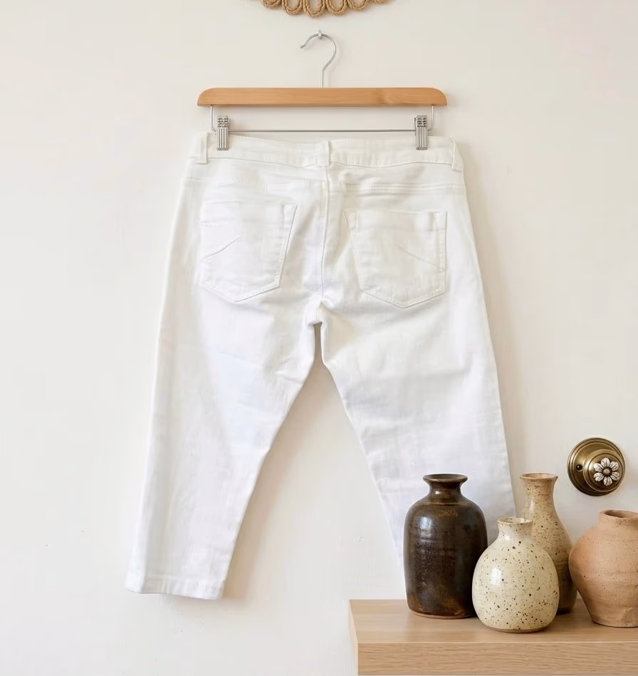 White Baxter Cropped Trousers, photo 2