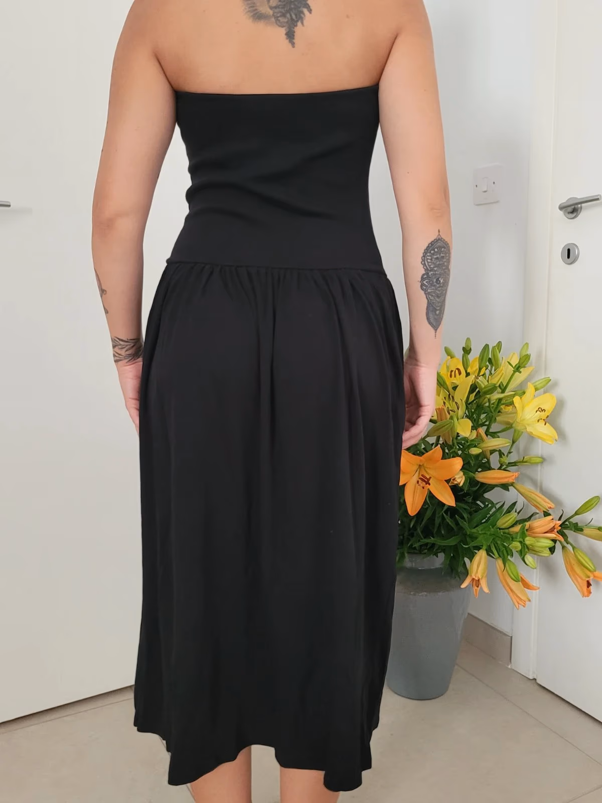 Maxi black cotton dress, photo 2