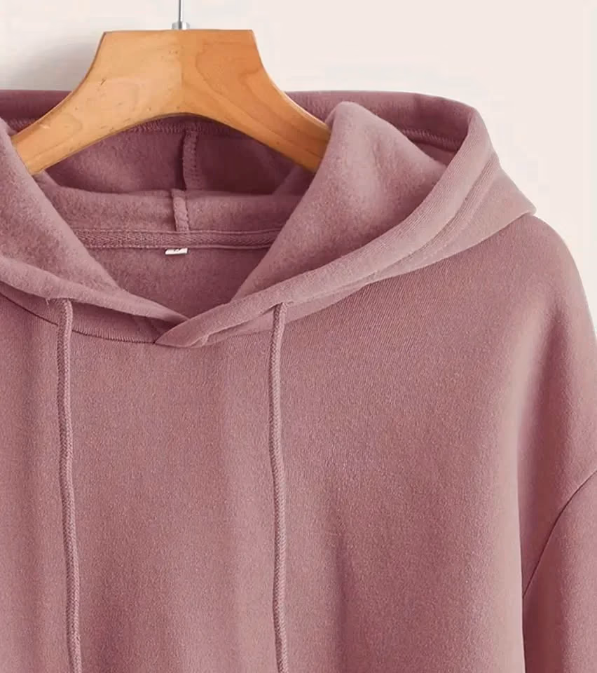 Pink Cropped Drawstring Hoodie, photo 4