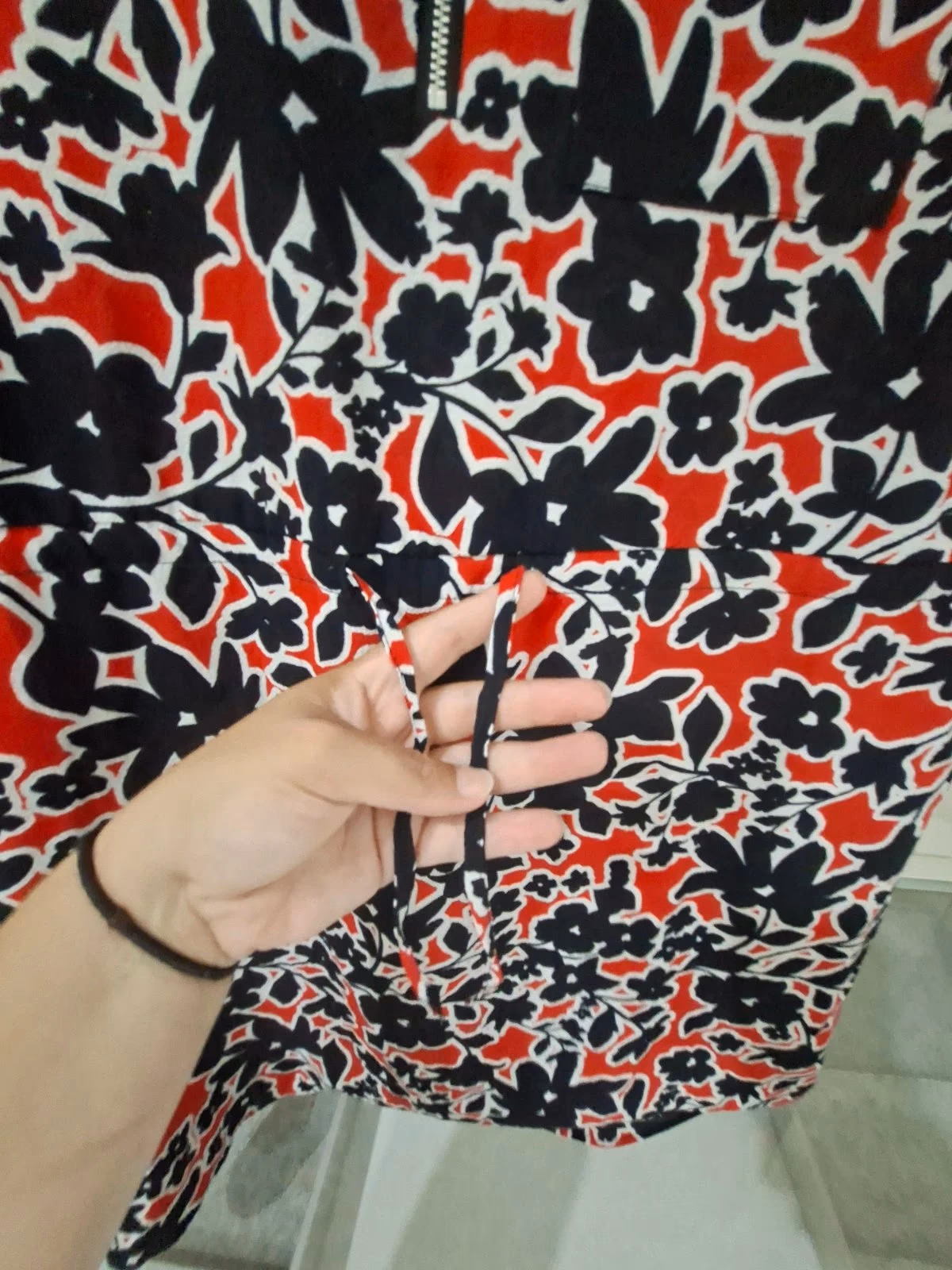 Abito con scollo a zip e fantasia papaya, foto 3