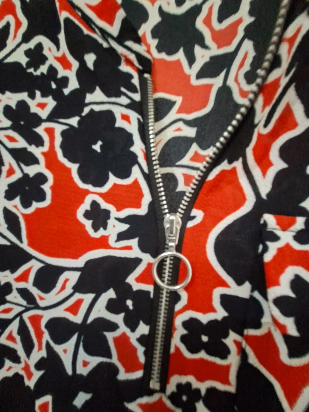 Abito con scollo a zip e fantasia papaya, foto 4