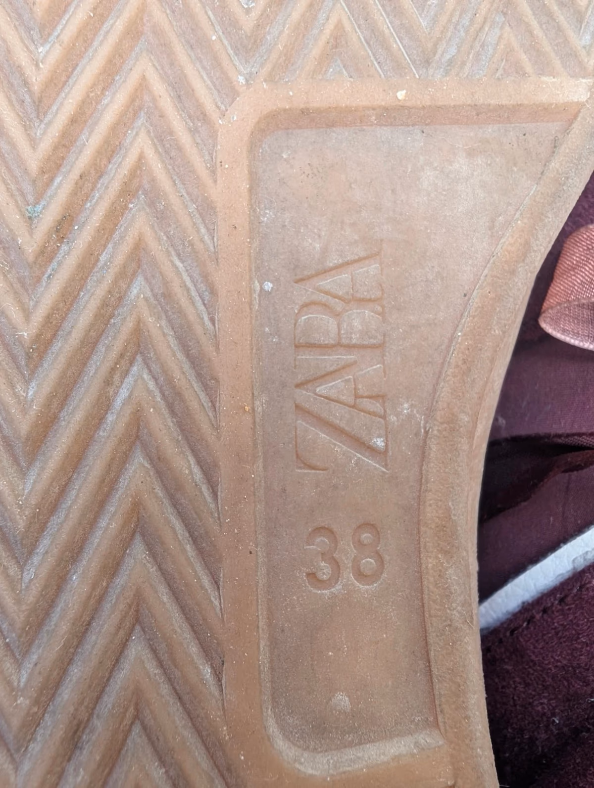 Zara Burgundy Ribbon Lace Trainers EU38, photo 6
