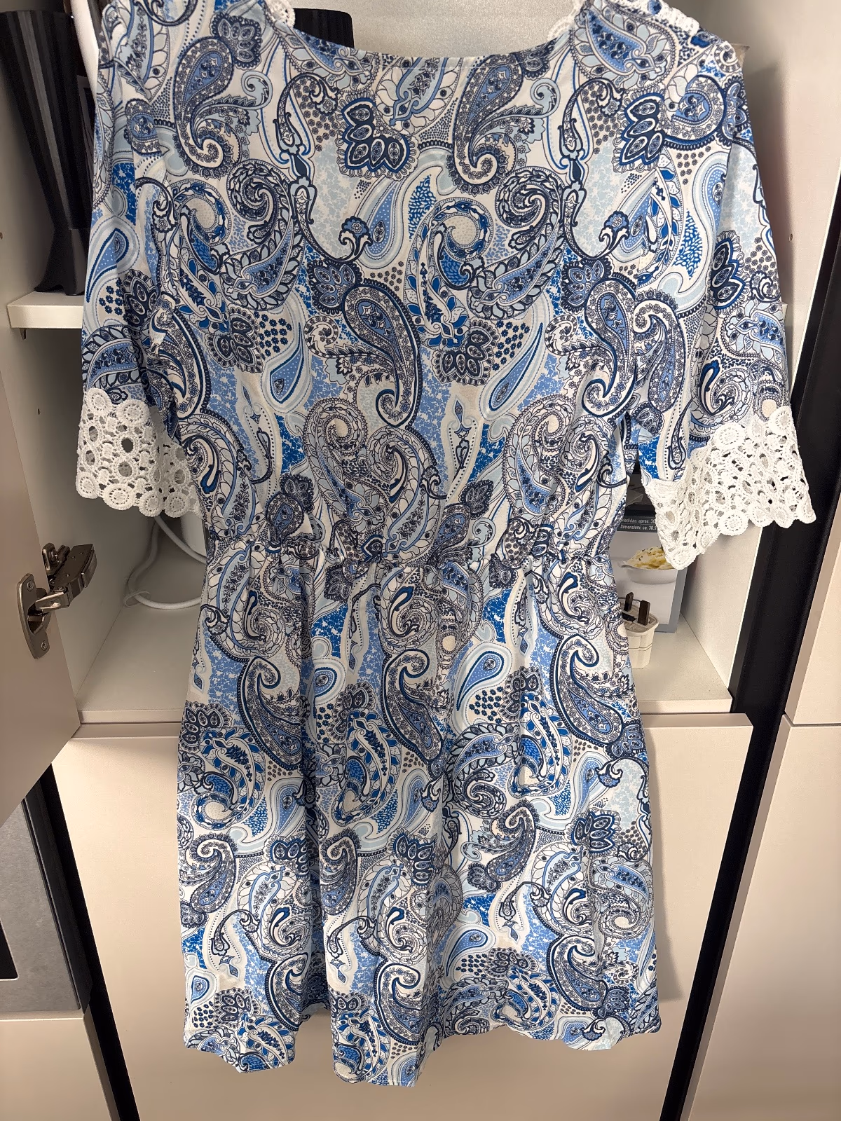 Blue paisley lace trim dress, photo 2