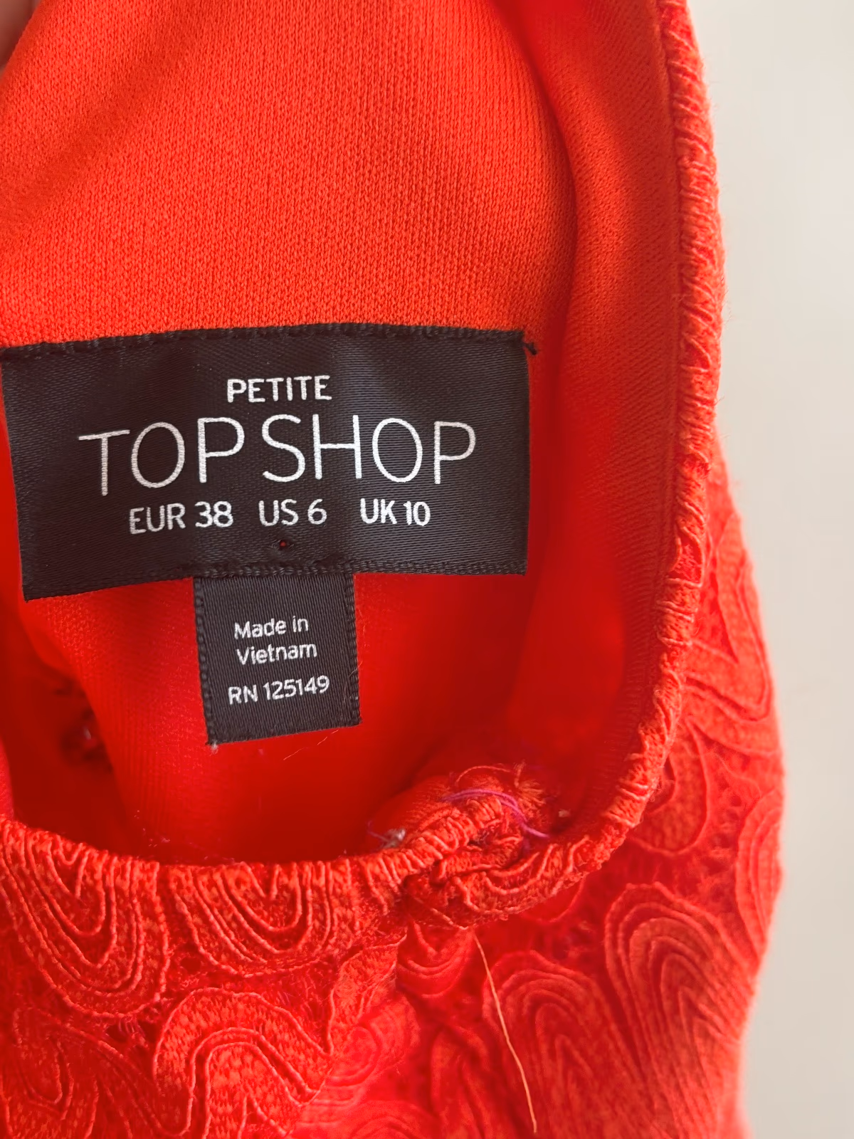 Red Topshop Petite Lace Dress, photo 3