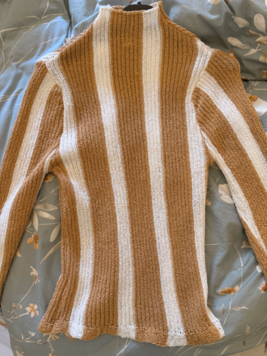 Striped Knitted High Neck Jumper, photo 2