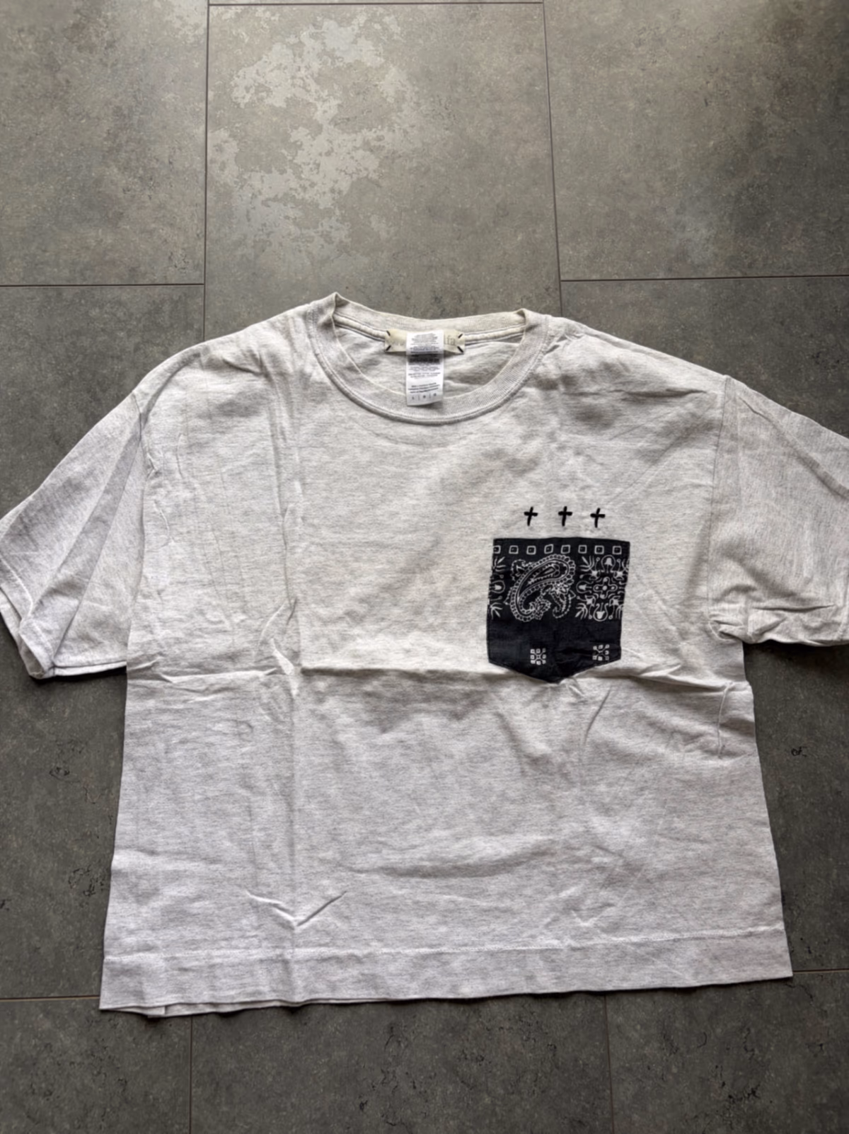 Grey Paisley Pocket T-Shirt, photo 2