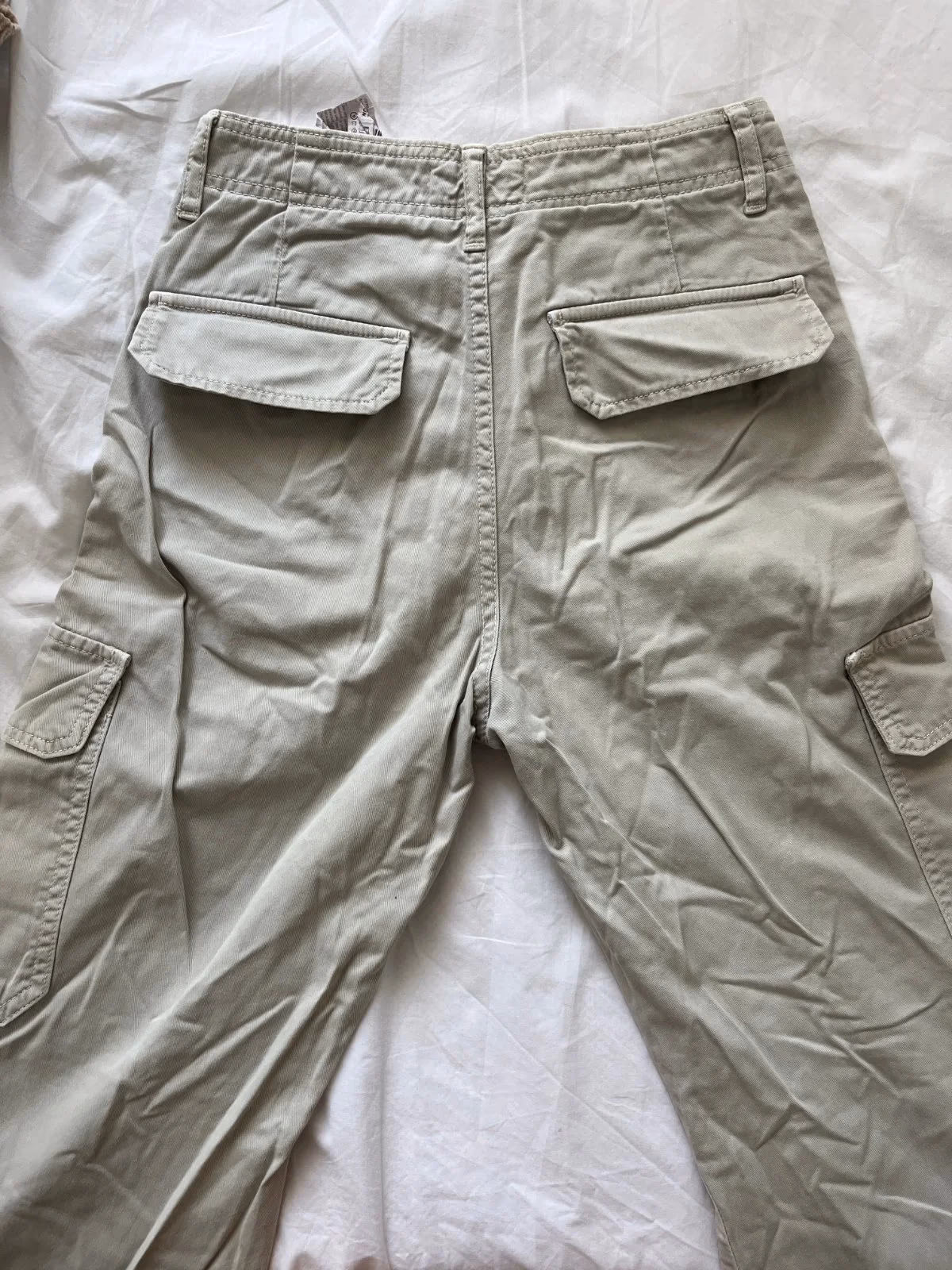 Zara beige utility cargo trousers, photo 3