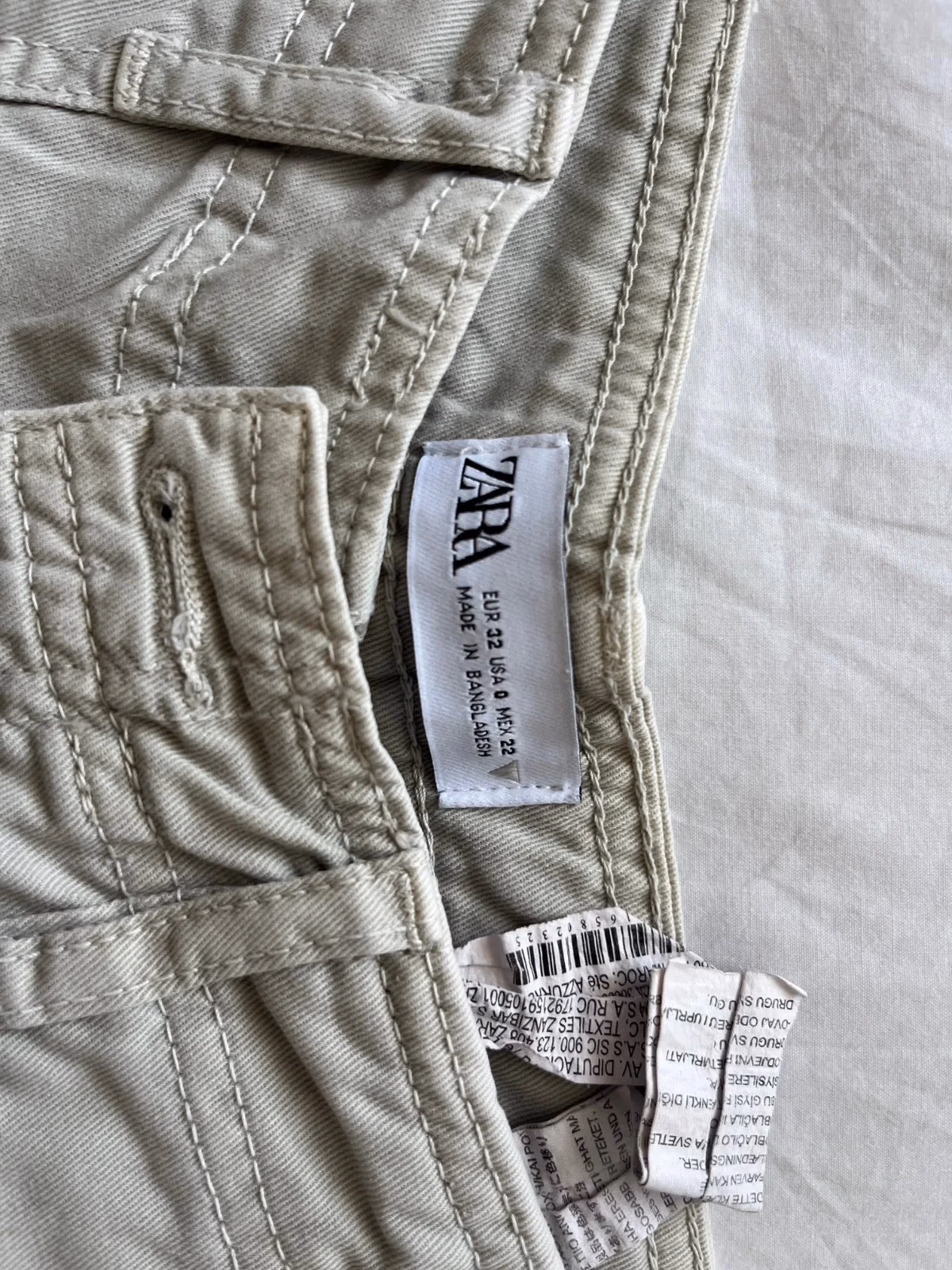 Zara beige utility cargo trousers, photo 2