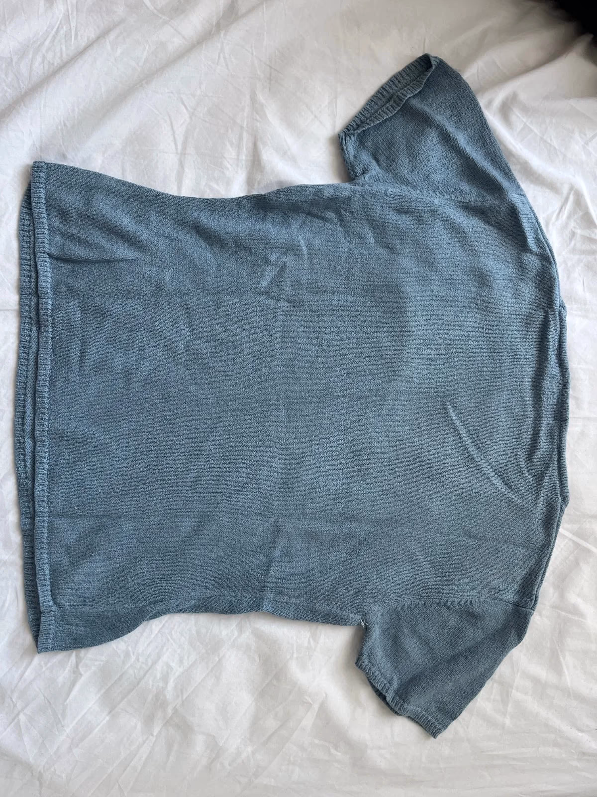 Blue knitted short sleeve top, photo 2