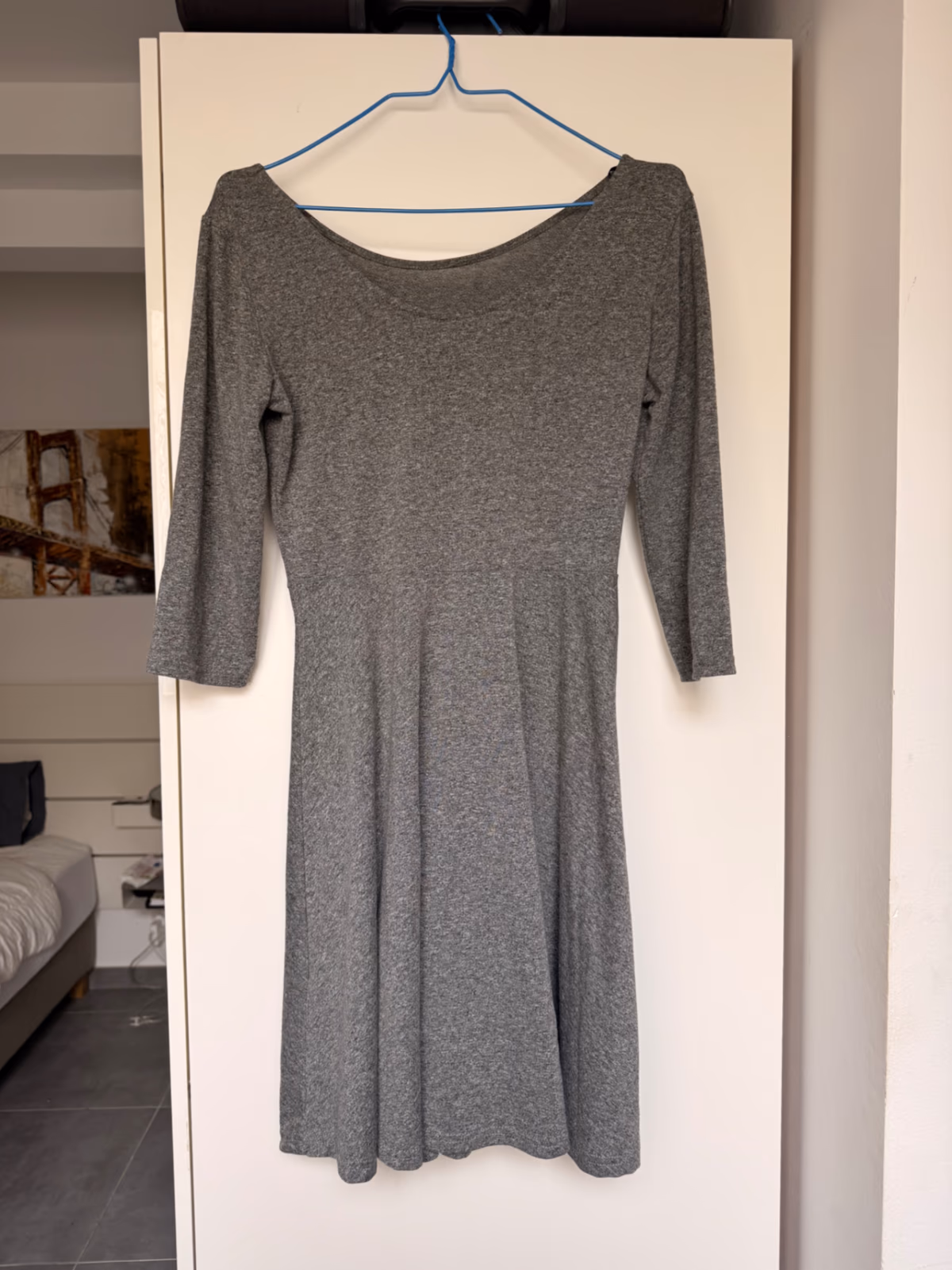 Grey skater dress three-quarter sleeve, photo 4