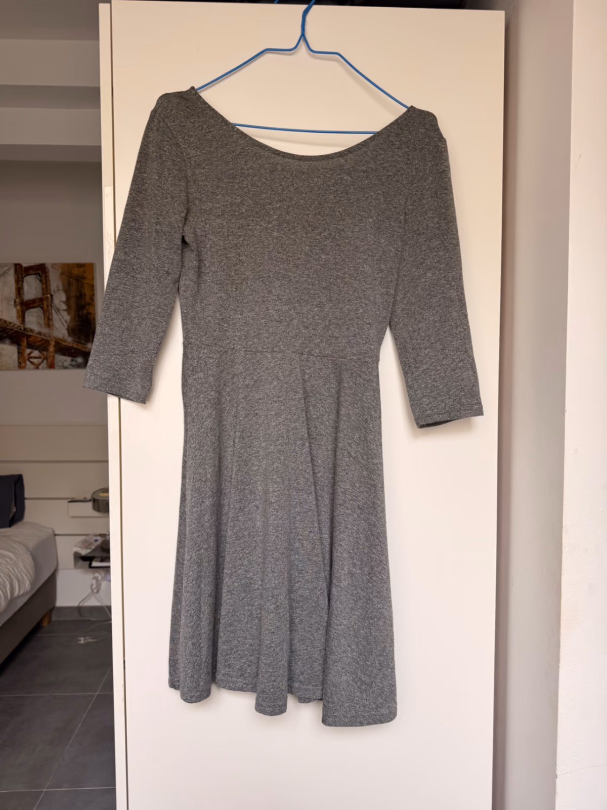 Grey skater dress three-quarter sleeve, photo 3