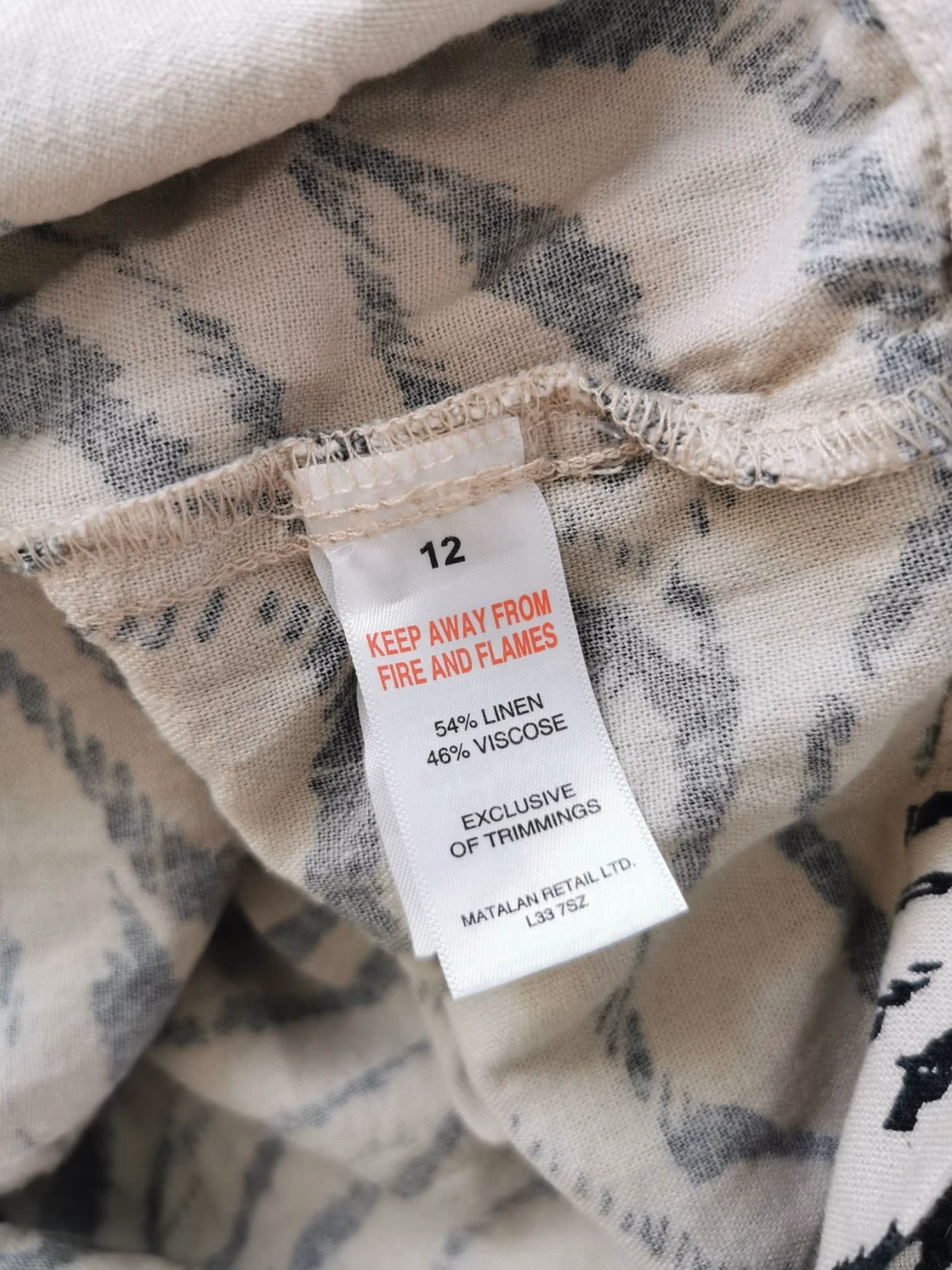 Summer linen and viscose patterned top. size L, photo 4
