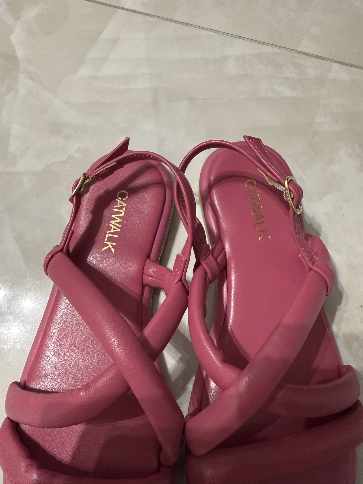 New Pink Padded Strap Sandals, photo 2