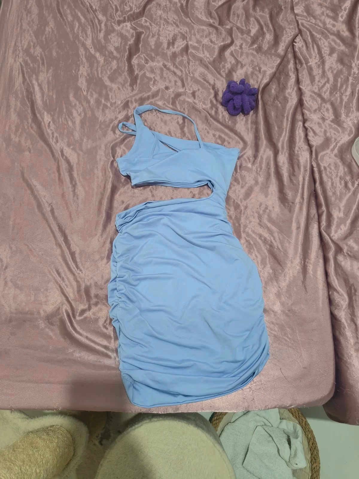 Blue Ruched Cut-Out Mini Dress, photo 2