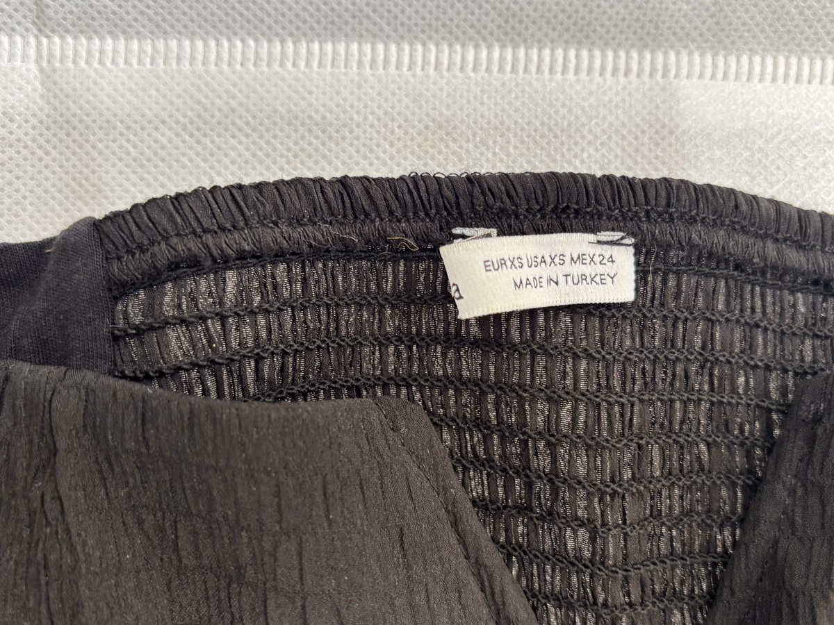 Bershka Black off-shoulder shirred top, photo 3