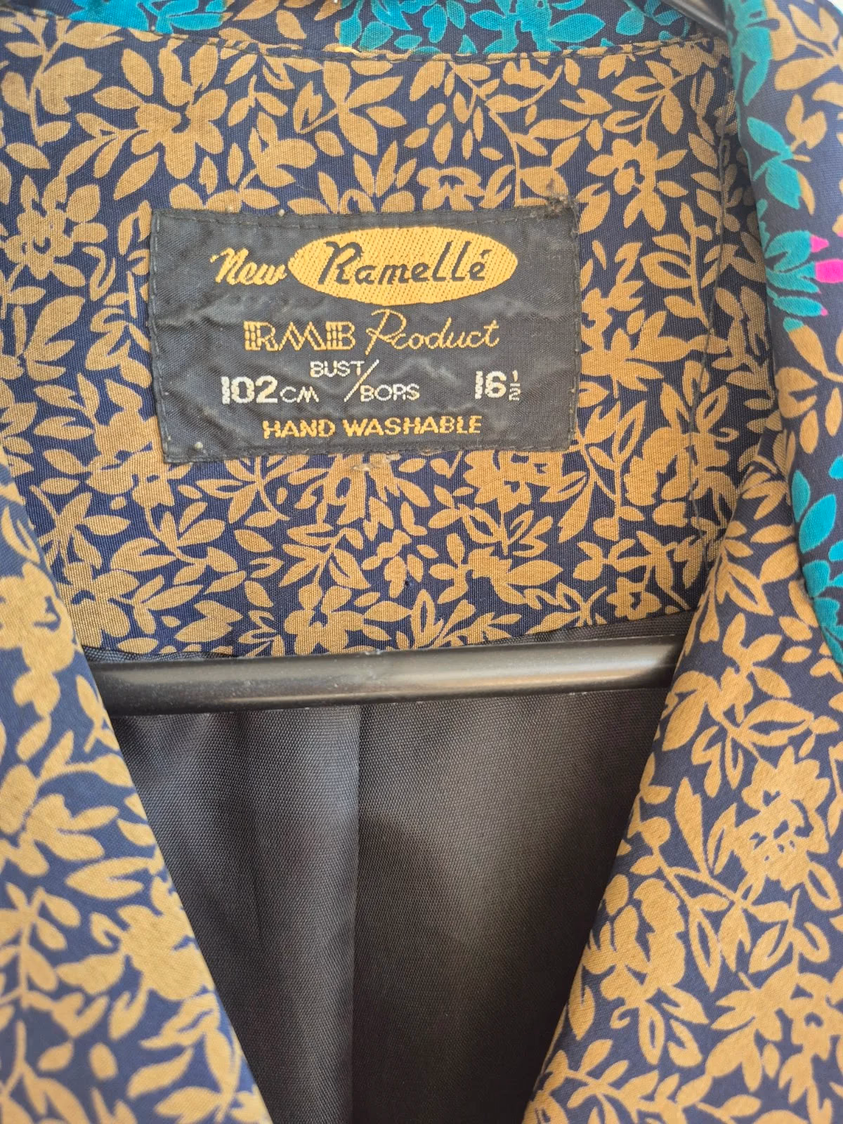 Vintage floral belted button shirt, photo 5
