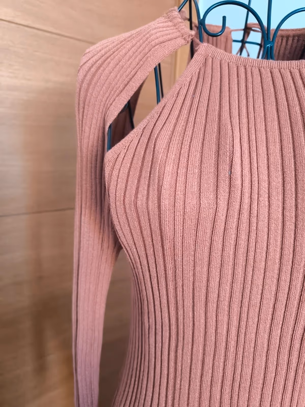 Ribbed Long Sleeve Midi Dress, photo 2