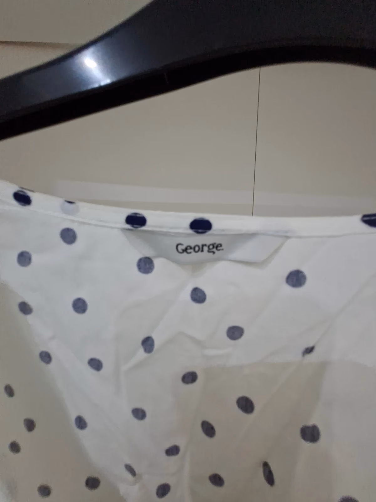 White Polka Dot Bell-Sleeve Top, photo 2