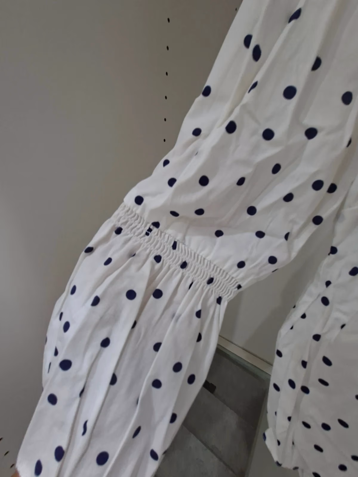 White Polka Dot Bell-Sleeve Top, photo 3