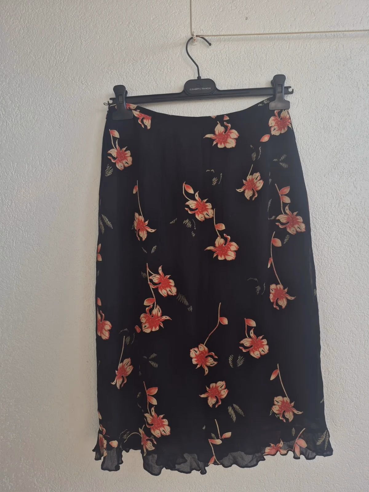 Floral black midi skirt vintage, photo 2