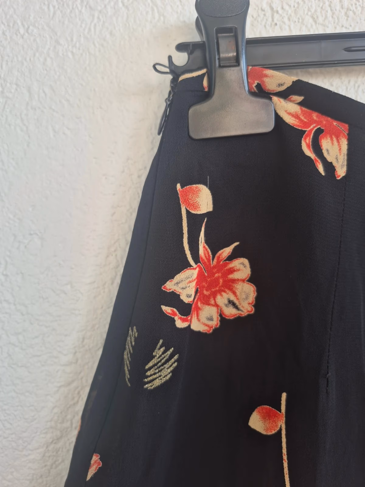 Floral black midi skirt vintage, photo 4