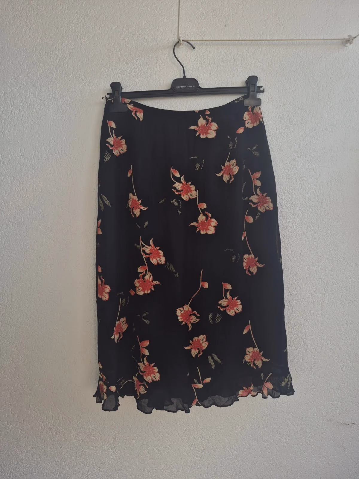 Floral black midi skirt vintage, photo 3