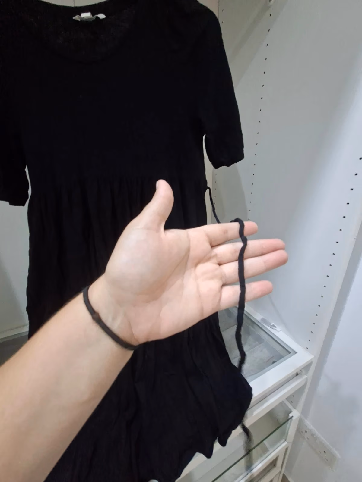 Black maternity tiered midi dress, photo 2