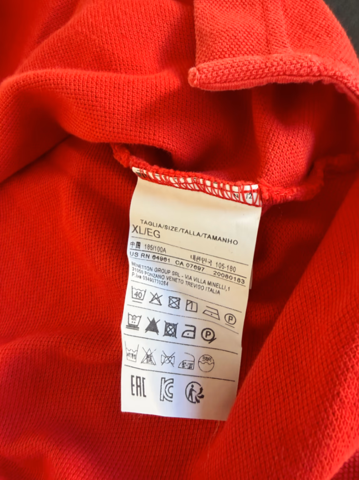 Red classic polo t-shirt United Colors of Benetton, photo 4