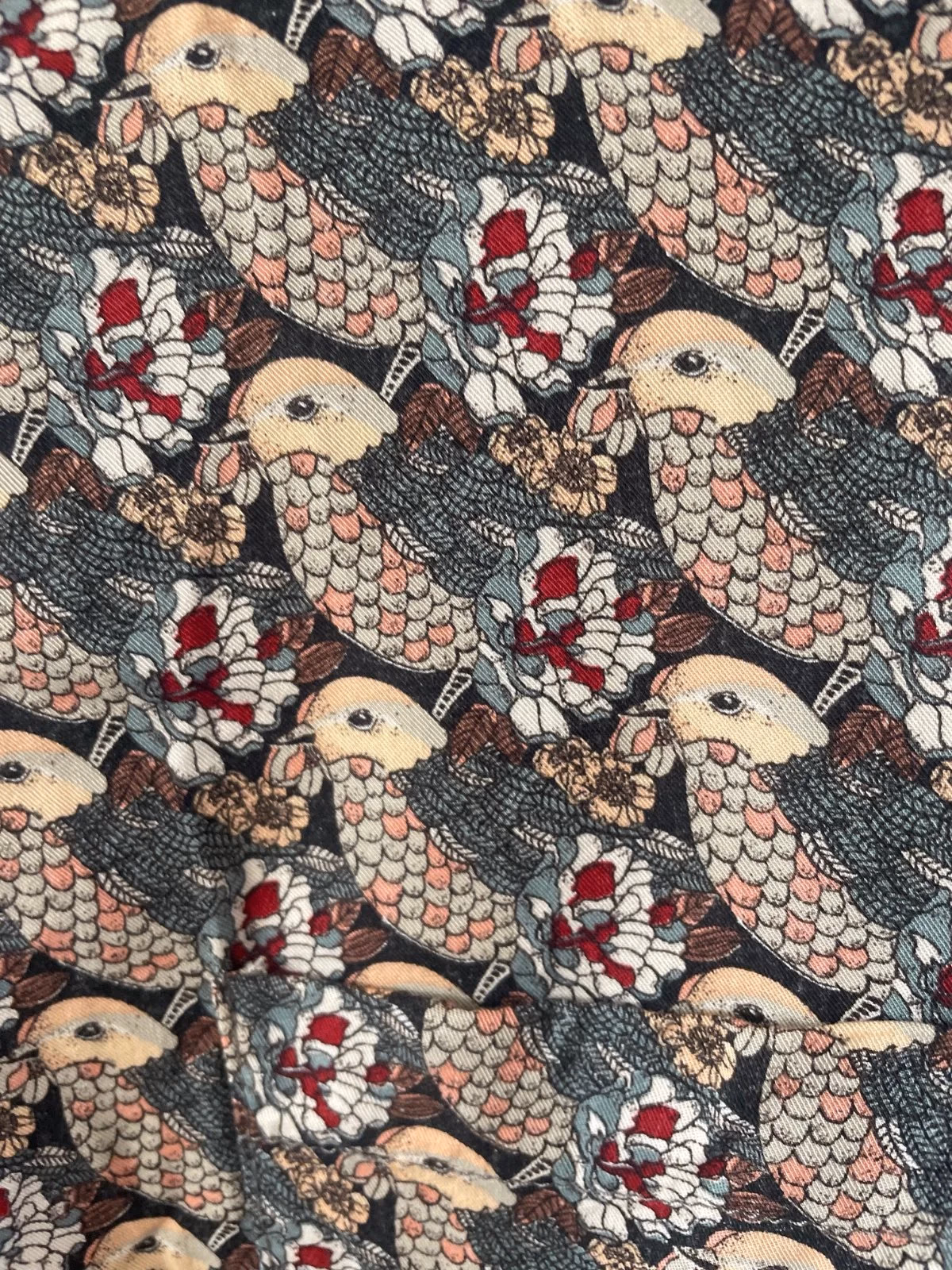 Camisa corta con estampado de pájaros y botones, foto 2
