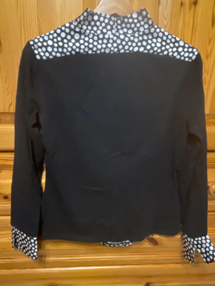 Polka Dot Panel Mock Neck Top, photo 2