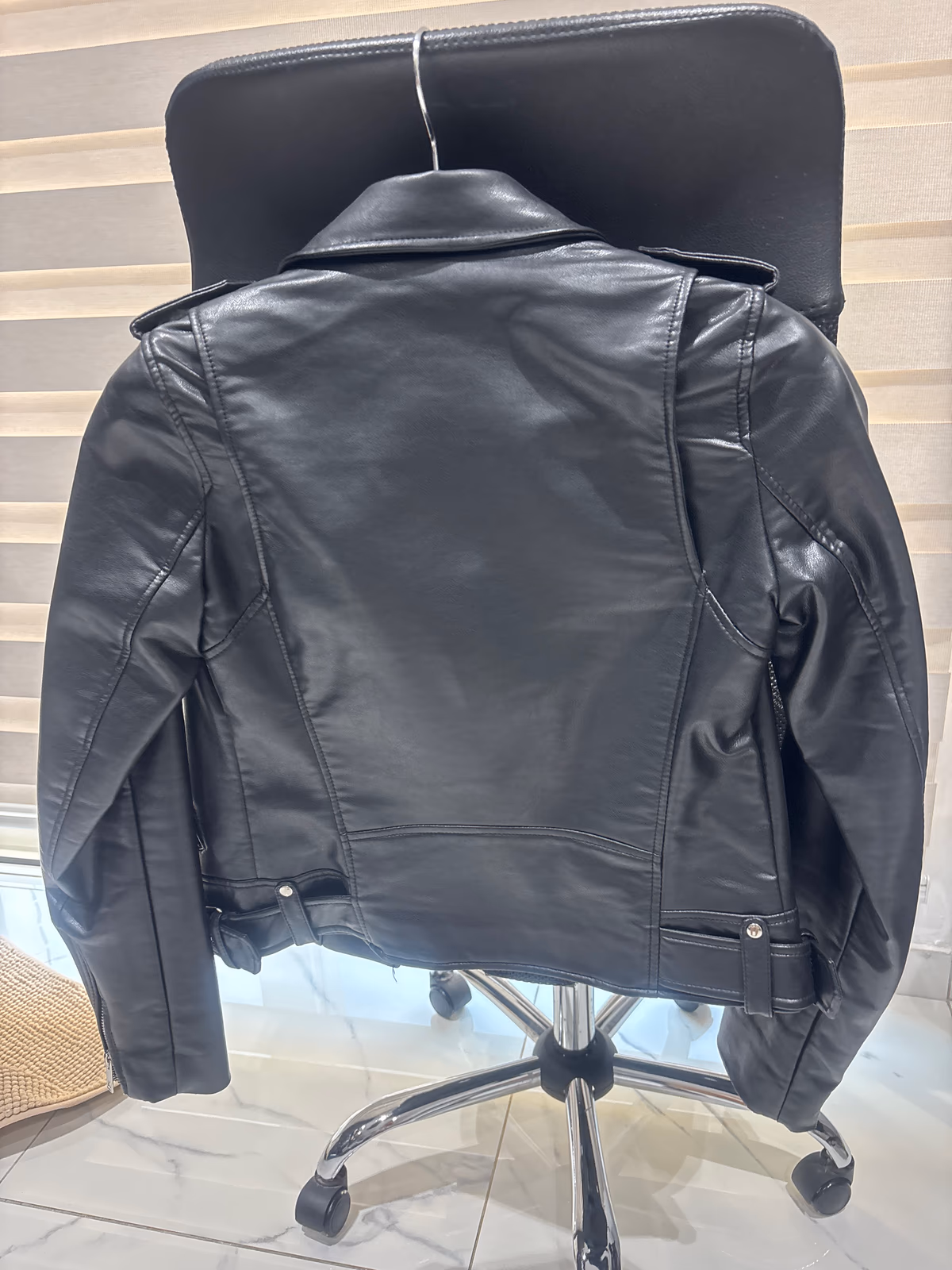 Black Faux Leather Biker Jacket, photo 2
