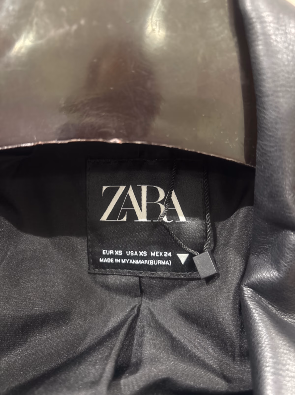 Black Faux Leather Biker Jacket, photo 3