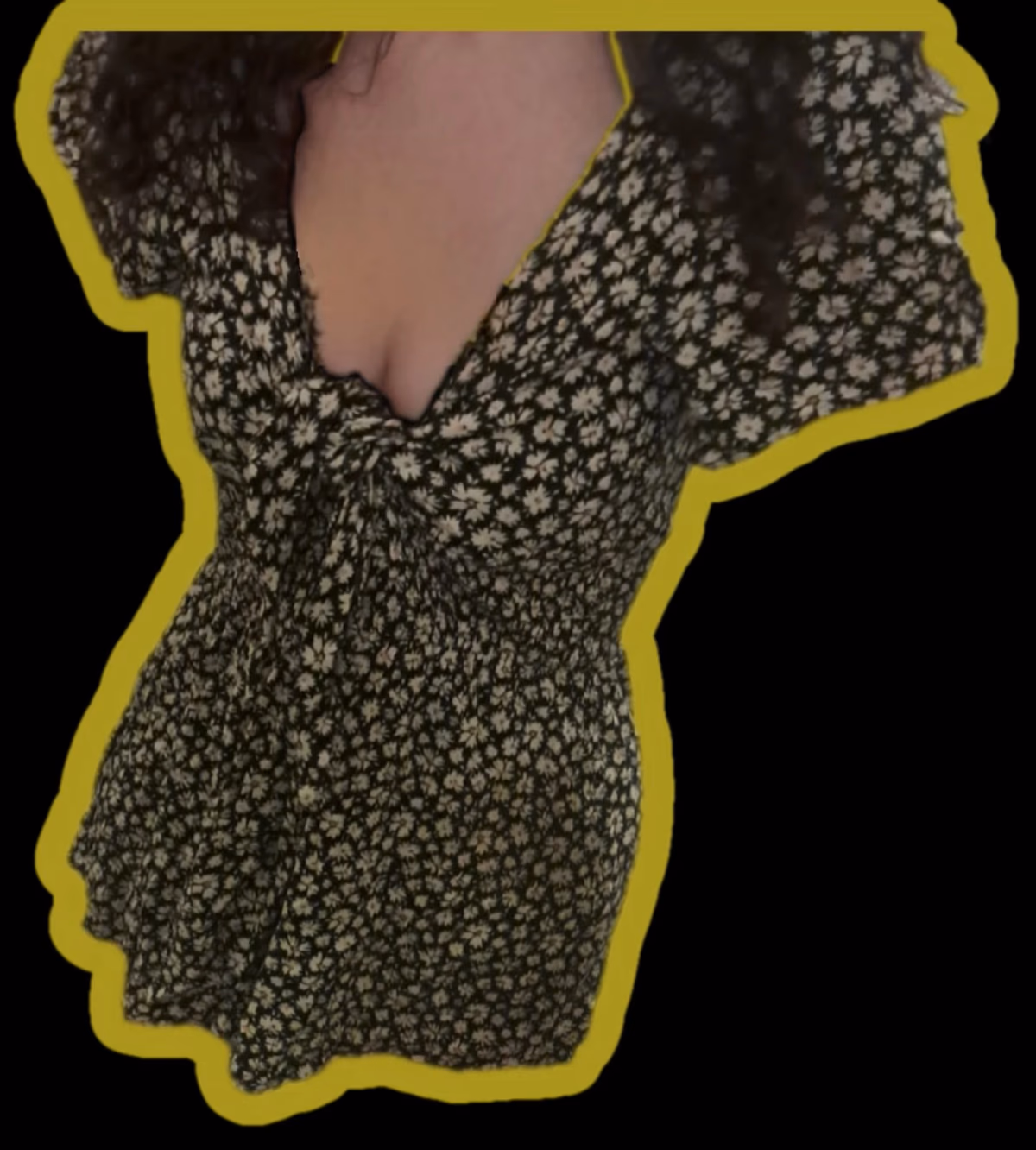 Bershka Daisy Tie-Front Jumpsuit Romper - Looks Like A Mini Dress - Size S, photo 4