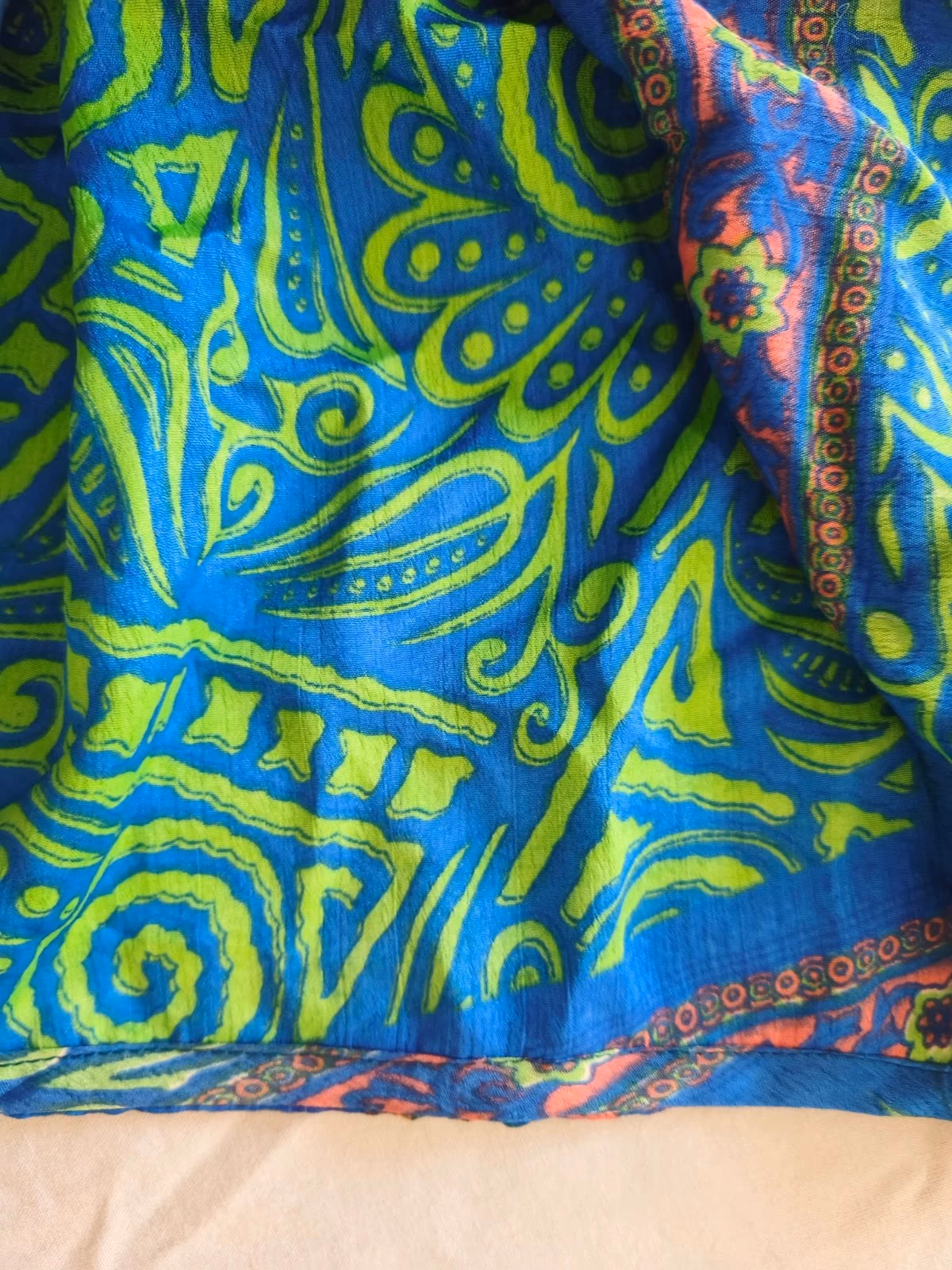 Blue Green Paisley Wrap Dress, photo 2