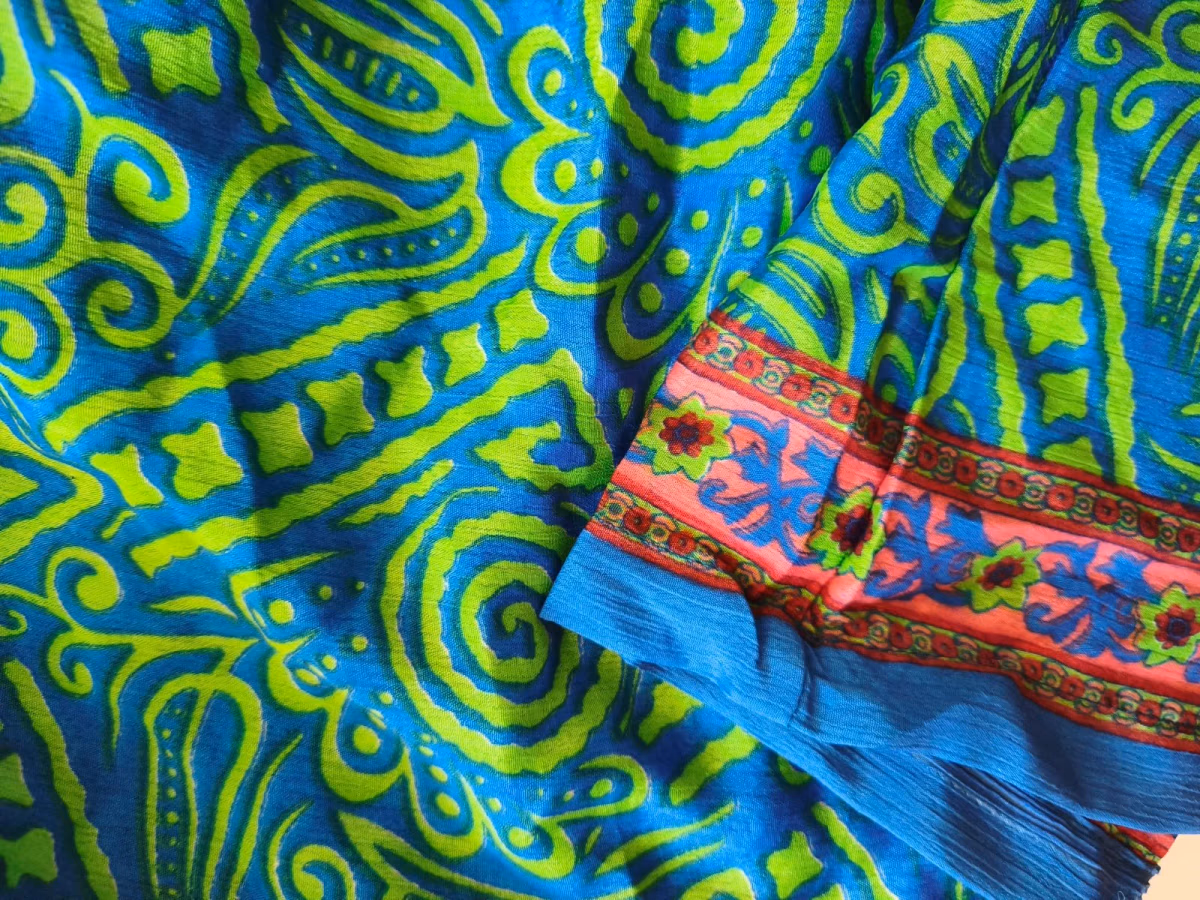 Blue Green Paisley Wrap Dress, photo 3