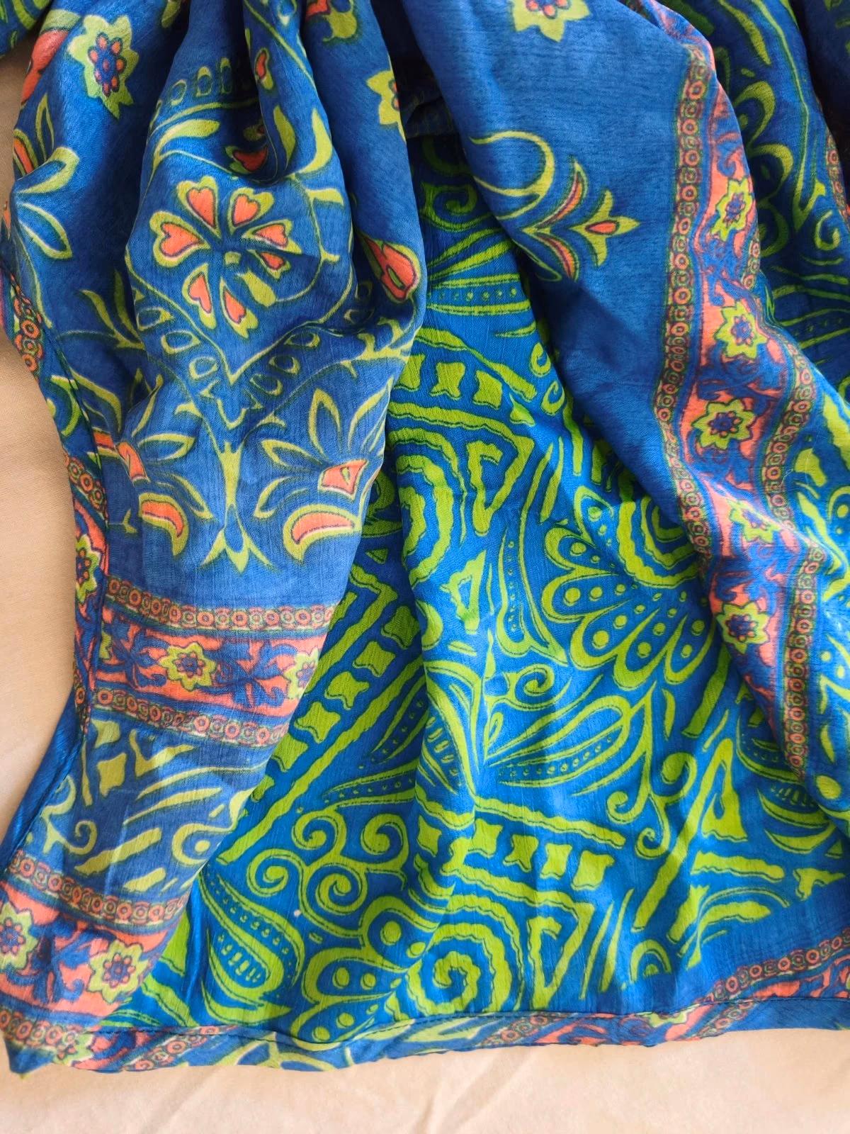 Blue Green Paisley Wrap Dress, photo 5