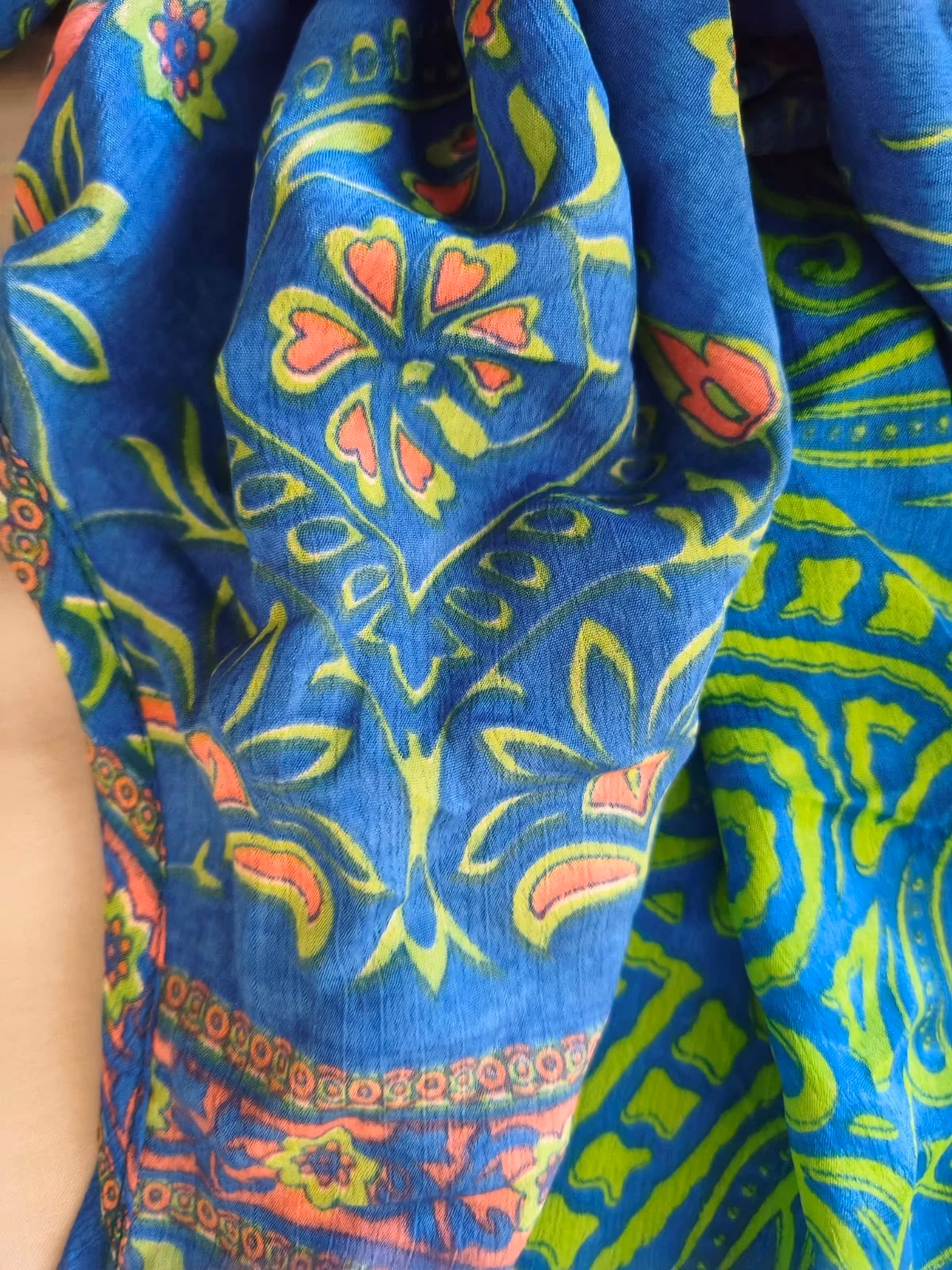 Blue Green Paisley Wrap Dress, photo 4
