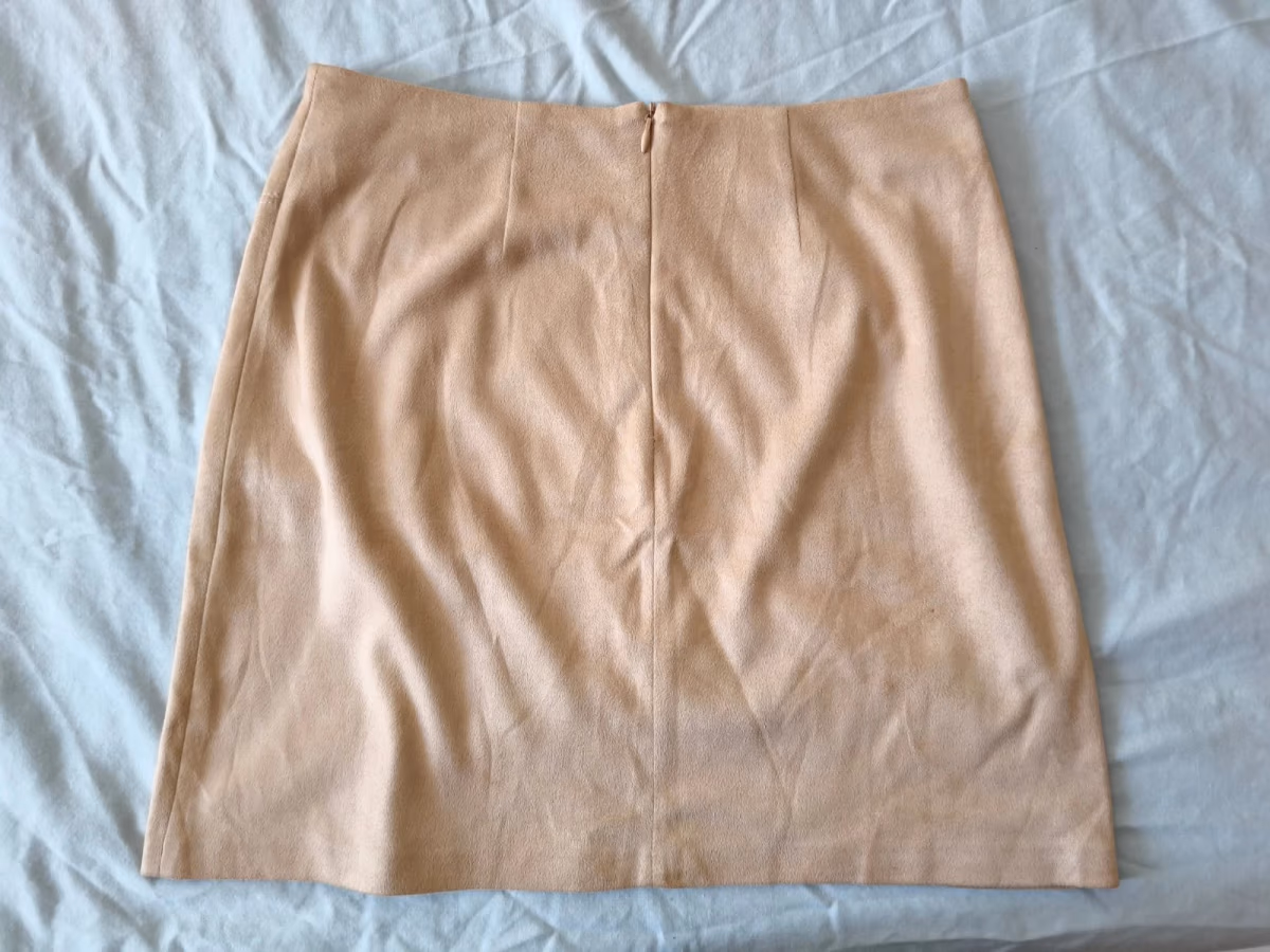 Beige Faux Suede Mini Skirt, photo 2