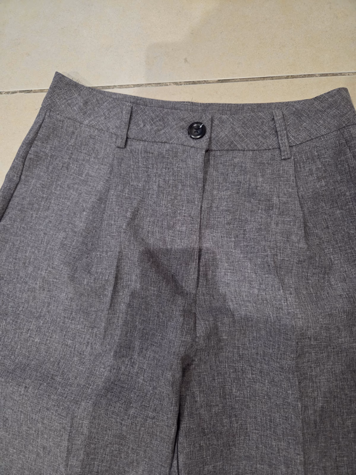 Pantaloni grigi su misura a vita alta, foto 2