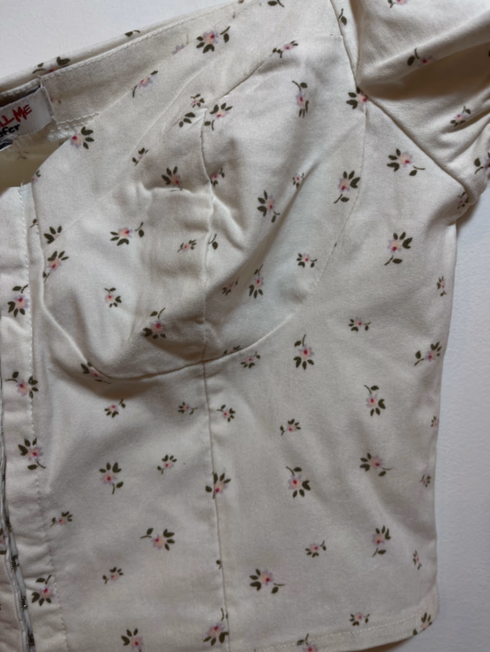 Floral Print Puff Sleeve Corset Top, photo 2