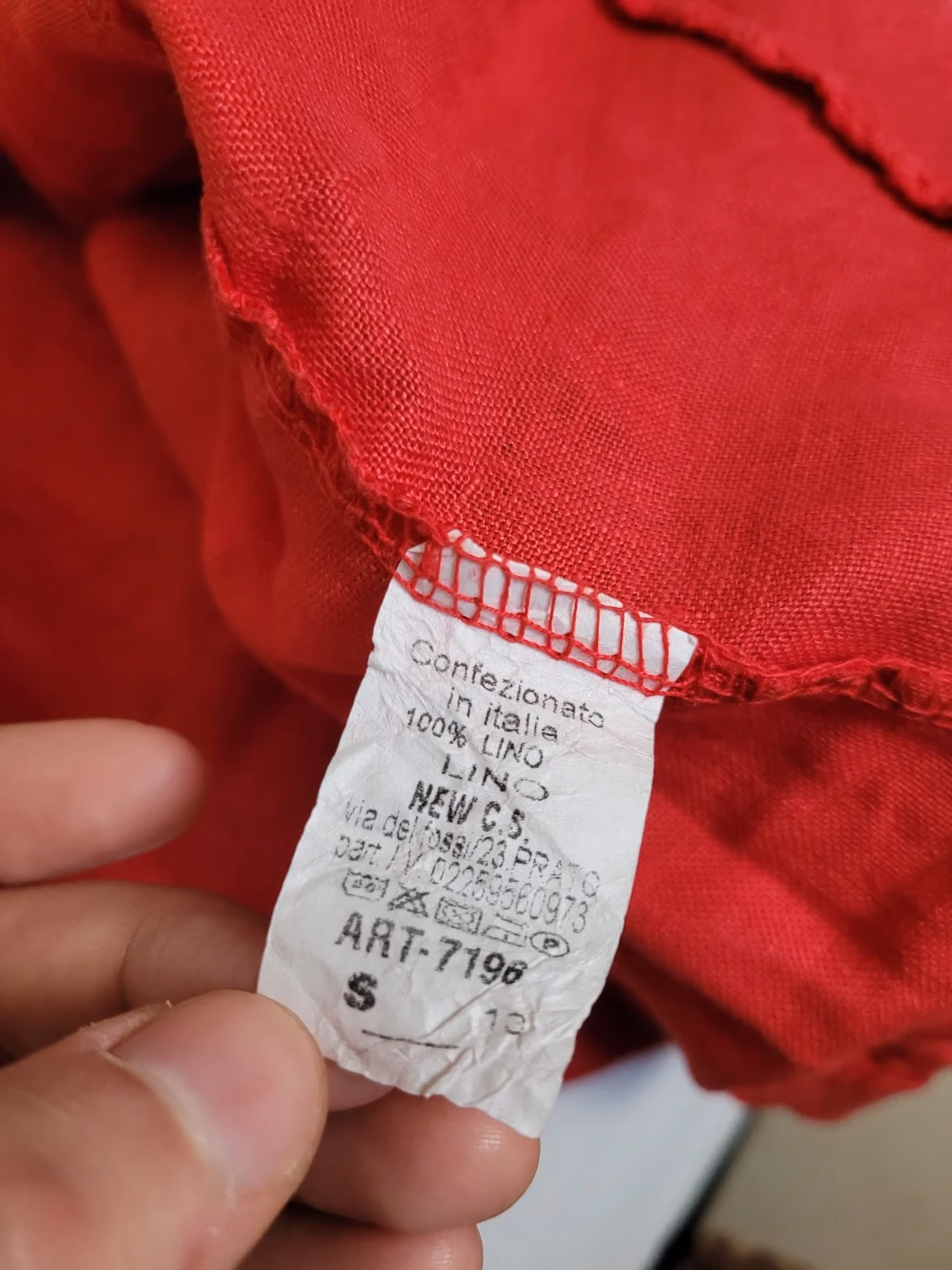 Red 100% linen Italian dress, photo 6