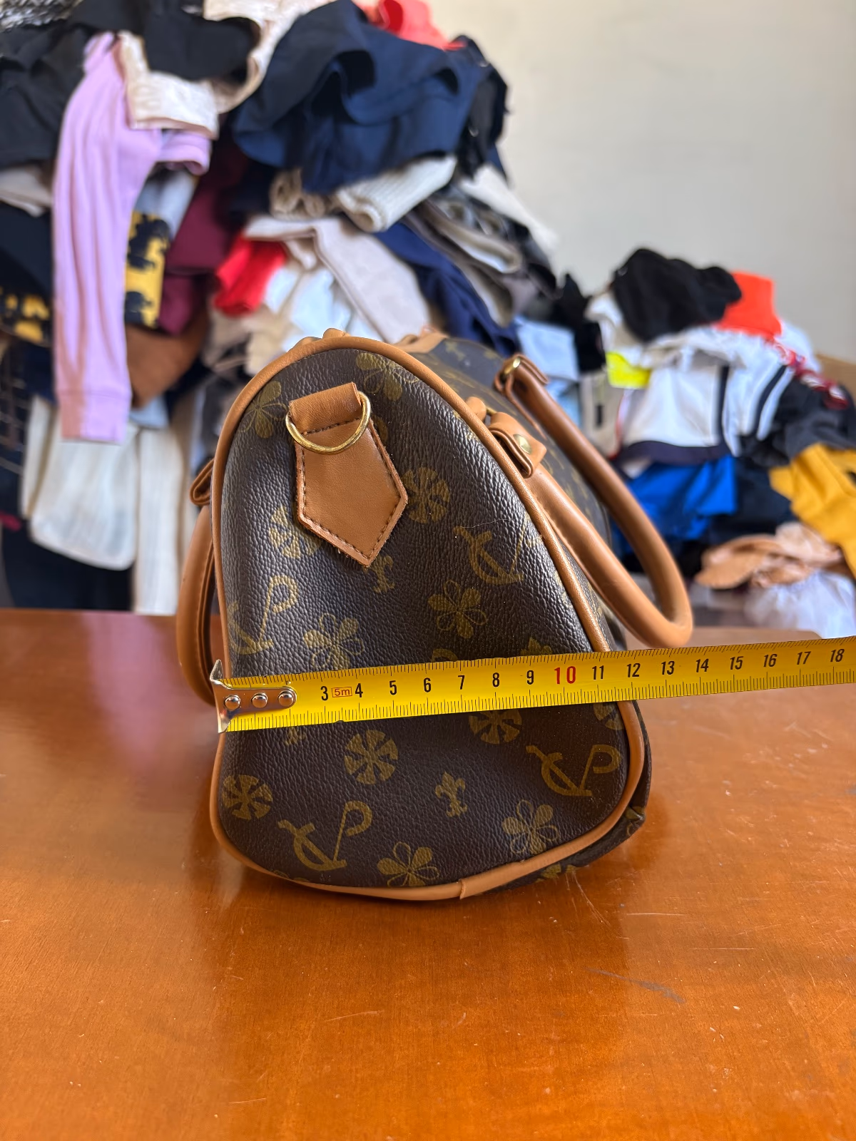 Brown Patterned Monogram Handbag, photo 7