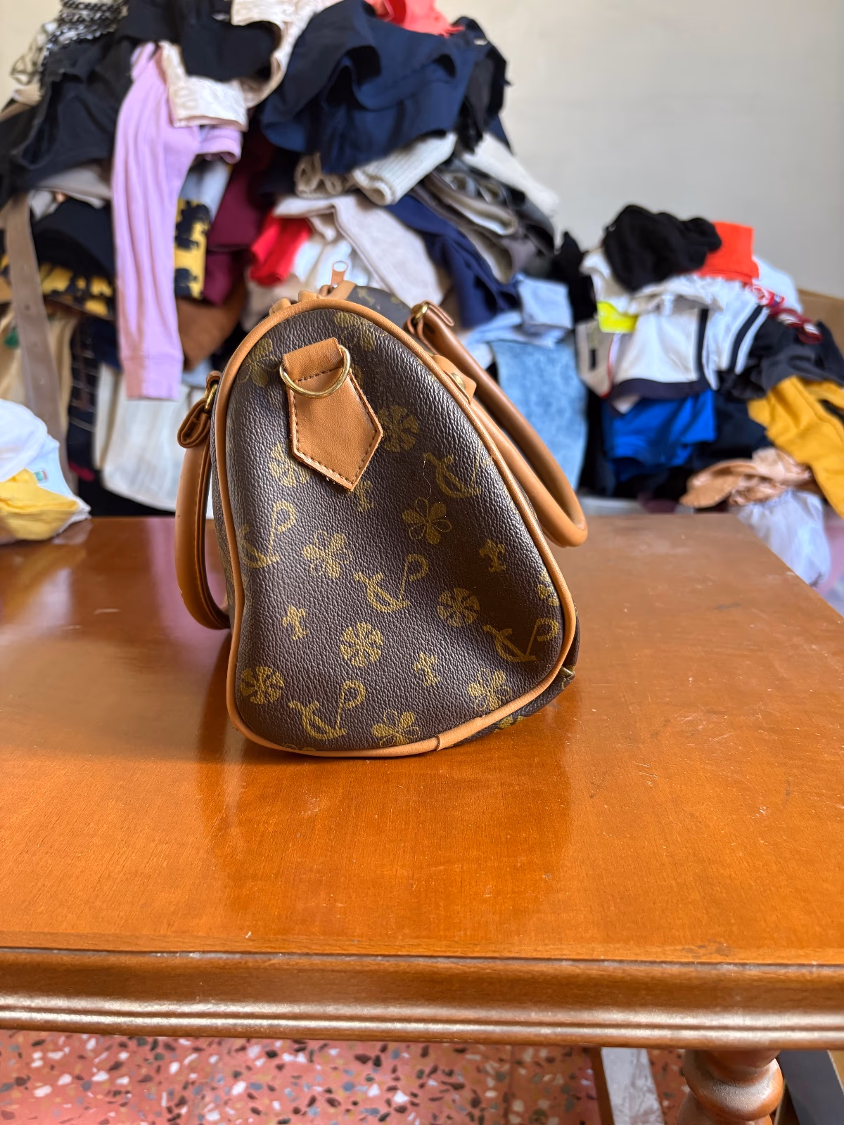 Brown Patterned Monogram Handbag, photo 3