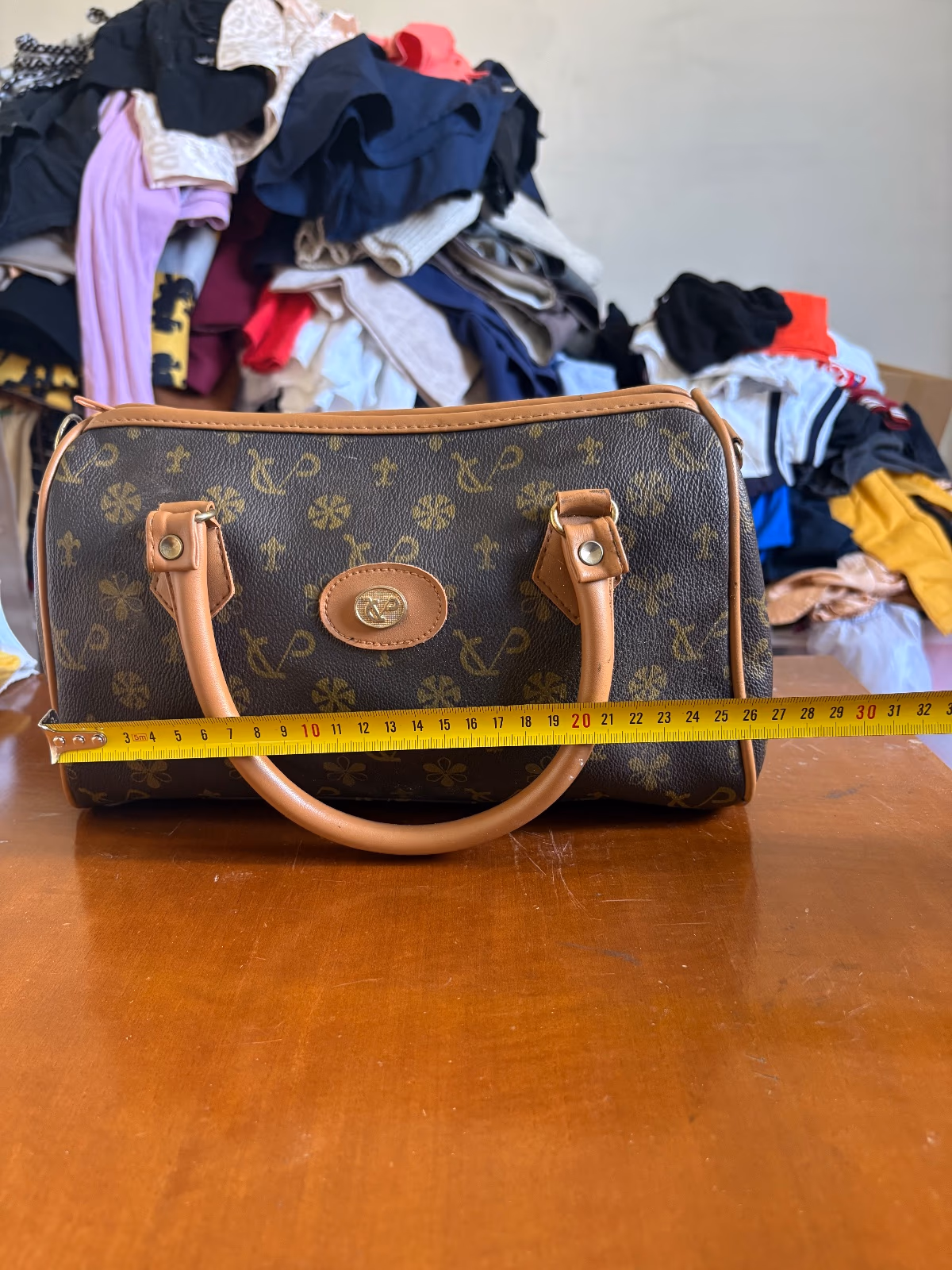 Brown Patterned Monogram Handbag, photo 5