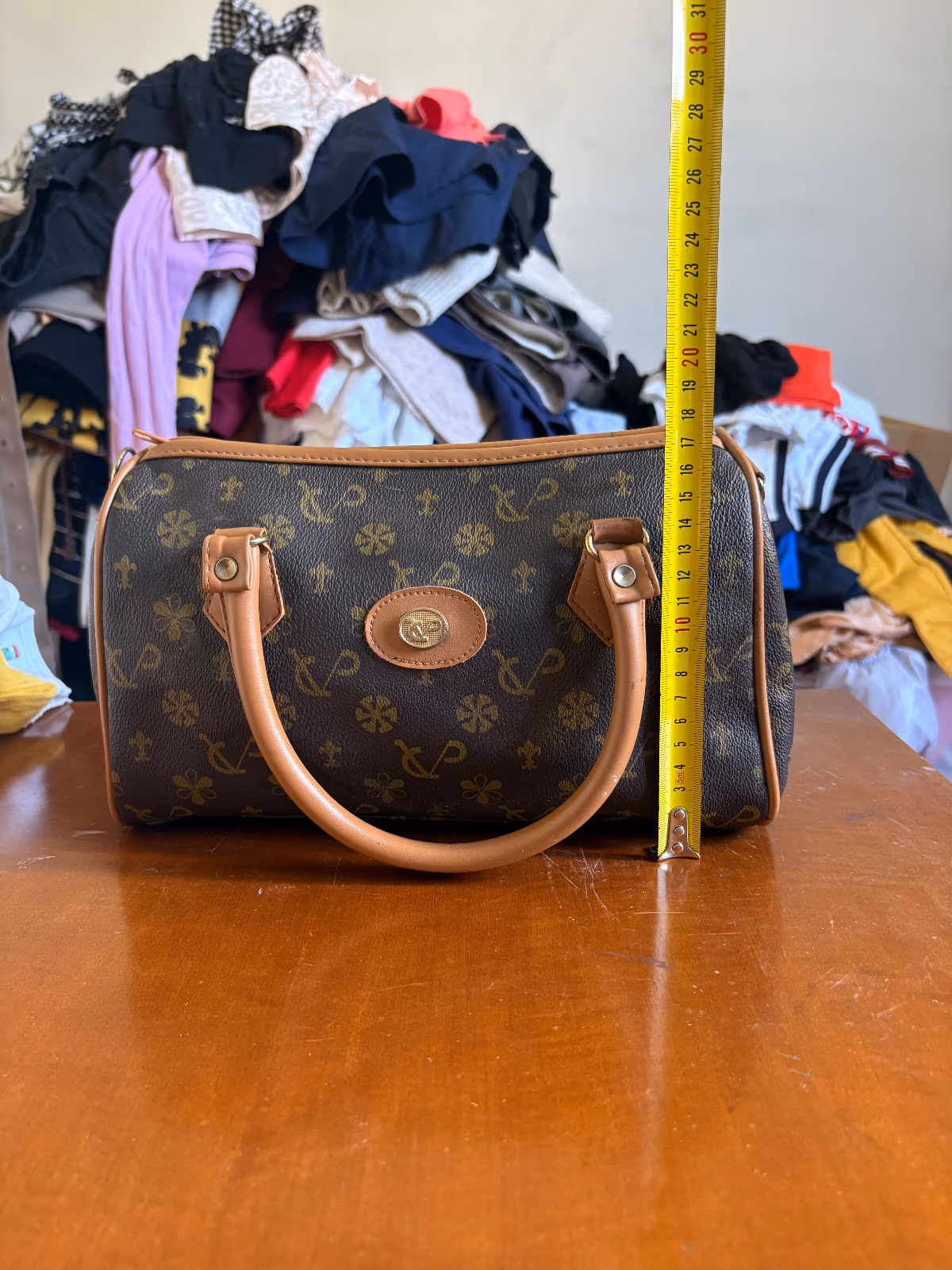 Brown Patterned Monogram Handbag, photo 6