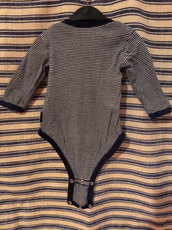 Striped long sleeve baby bodysuit, photo 2