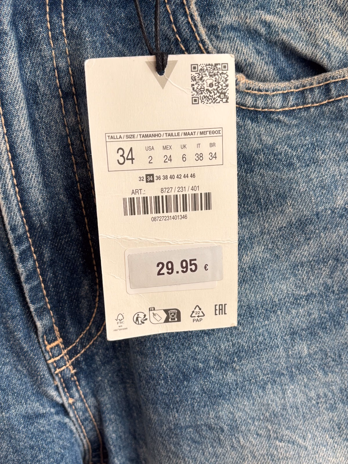 Zara Blue Denim Jeans, photo 5