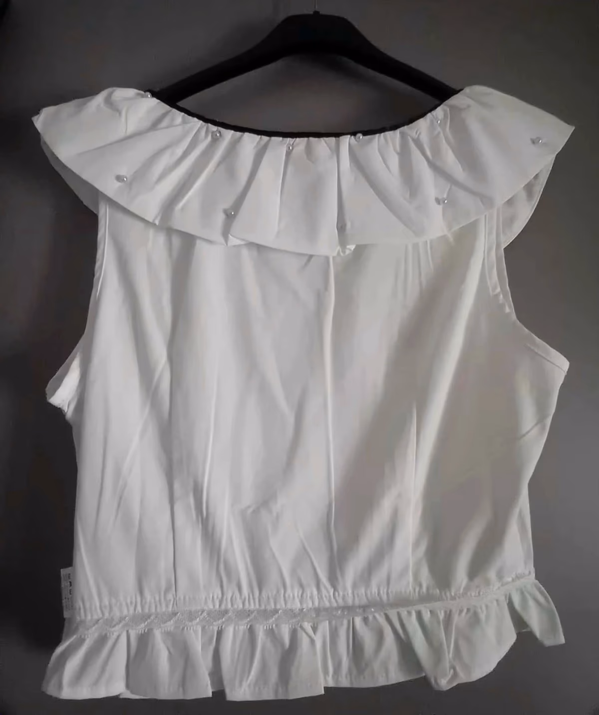 White Frill Pearl Detail Top, photo 2